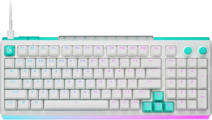 Logitech G512 X 98 TMR + Tactile Switch Mechanical Gaming Keyboard - White | Hot-Swappable 9x TMR Rapid Trigger + Tactile Mechanical Switches, Gasket, PBT Keycaps, <8K, LIGHTSYNC RGB, for PC & Mac by Unknown