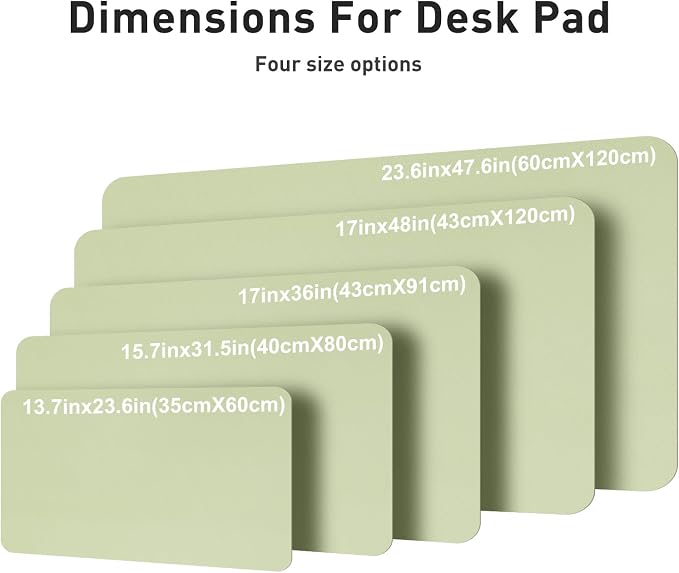 Aothia Faux Leather Desk Mat – Large Mouse Pad, Non-Slip PU Leather Blotter, Waterproof Writing Surface for Office and Home (Grass Green, 47.2" x 23.6") - Image 5