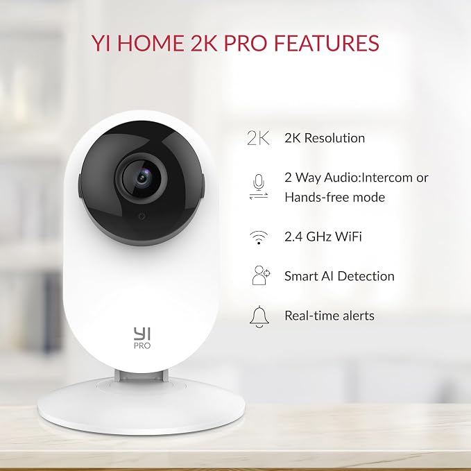 YI Pro 2K 3PC Home Security Camera, 2.4GHz Indoor Cameras for Home Security with Person, Vehicle, Animal Smart Detection, Phone App for Baby, Pet, Dog Monitoring, Works with Alexa and Google Assistant - Image 2