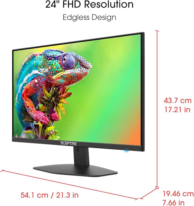 Sceptre Prime 24-inch Gaming Monitor 100Hz 1ms DisplayPort HDMI x2 100% sRGB AMD FreeSync Build-in Speakers, Eye Care Frameless Machine Black 2025 (E248W-FW100T) | 23.8 FHD, 1ms Blur Reduction, 100% Srgb, Dp1.2 Plus HDMI 2.0 X2, Built-in 2×2w Speakers,... - Image 5