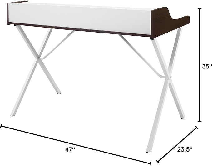 Modway Bin Contemporary Modern Writing Desk With Storage Cubbies in Cherry - Image 2