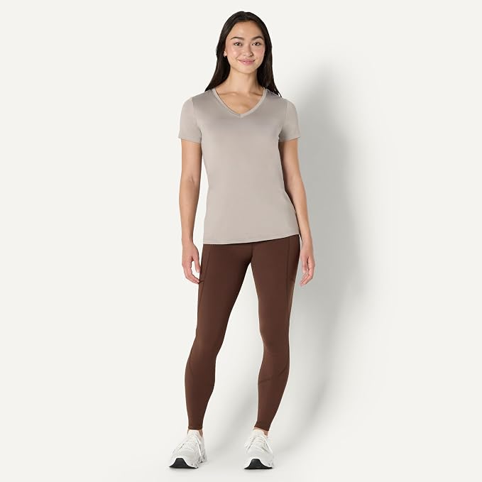 Amazon Essentials Women's Active Quick Dry Tech Stretch Short-Sleeve V-Neck T-Shirt (Available in Plus Size), Pack of 2 - Image 5