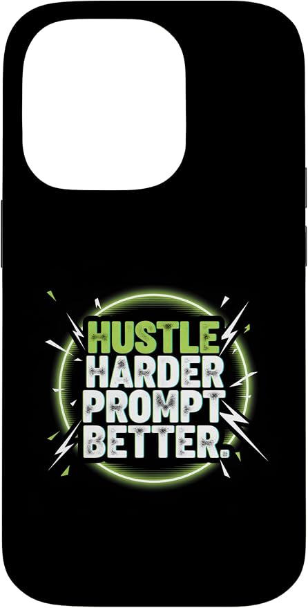 Hustle Harder Prompt Better AI Artificial Intelligence Case for iPhone 14 Pro by Unknown