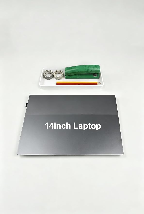 Amazon Basics Rectangular Plastic Desk Organizer, Half Accessory Tray for Office Supplies and Workspace Organization, 9.4" x 3.3" x 1", White - Image 4
