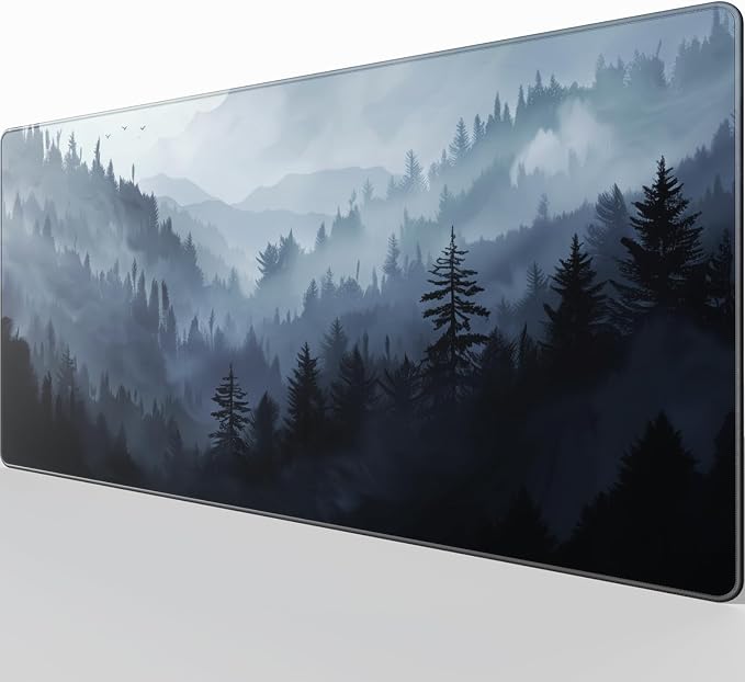 KTRIO Large Gaming Mouse Pad, Desk Mat, 31.5 x 15.7 in, Cloud Forest, XXL | Smooth Micro-Weave Surface, Artistic Pattern Design, Non-Slip Rubber Base, Durable Stitched Edges, Office & Home Use by KTRIO