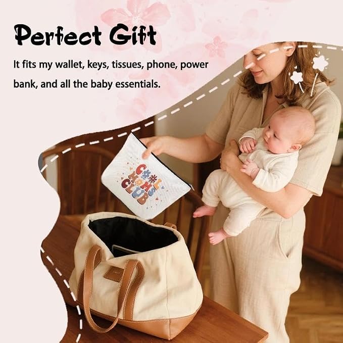 Cool Mom Club Bag Gift Mothers Day Gifts for Mom from Daughter Son New Mom Essentials Must Haves Mother Cosmetic Pouch Mother Travel Makeup Toiletry Bag Mama Christmas Birthday Gift Idea Mommy Present - Image 4