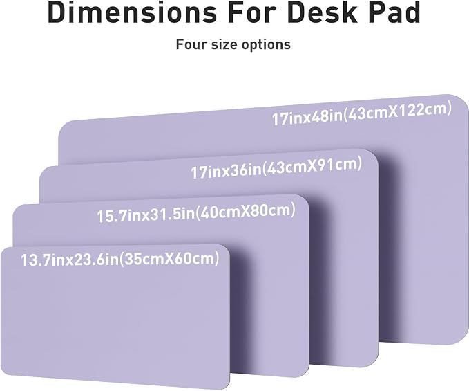 Leather Desk Pad Protector, Mouse Pad, Office Desk Mat, Non-Slip PU Leather Desk Blotter, Laptop Desk Pad, Waterproof Desk Writing Pad for Office and Home (48"x17", Lavender) - Image 7