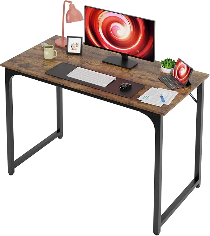 BestOffice Sturdy Desk Computer Desk Home Office Desk Small Desk Multi-Function Writing Table Student Art Modren Simple Style PC Wood and Metal Desk Workstation (39 inch, Vintage) by BestOffice