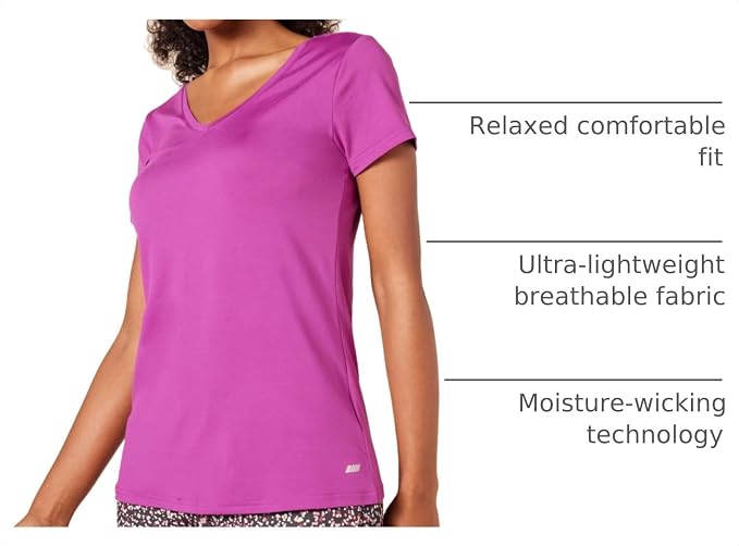 Amazon Essentials Women's Active Quick Dry Tech Stretch Short-Sleeve V-Neck T-Shirt (Available in Plus Size), Pack of 2 - Image 5