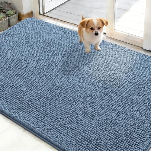 OLANLY Dog Door Mat for Muddy Paws 48x30, Super Absorbent Chenille Mud Mat by OLANLY