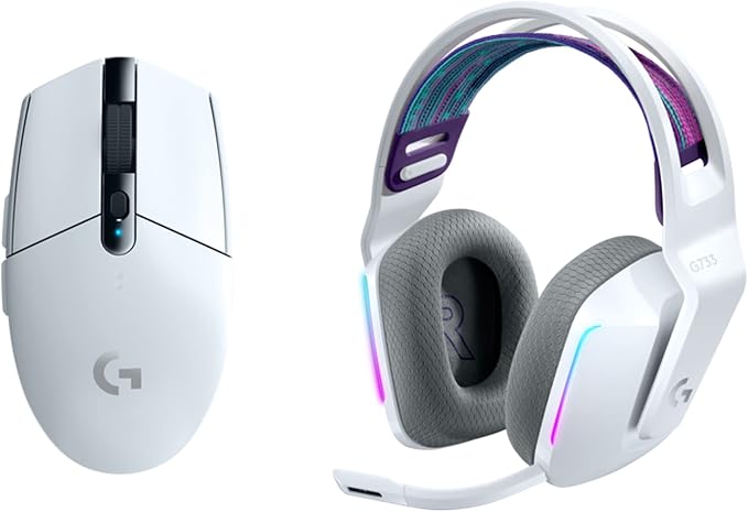 Logitech G305 Lightspeed Wireless Gaming Mouse + G733 Lightspeed Wireless Gaming Headset Bundle - White by Unknown