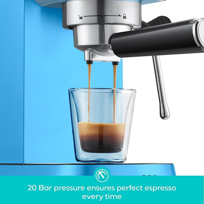 CASABREWS CM5418 Espresso Machine, Espresso Coffee Maker with Steam Wand | Stainless Steel, 20-Bar Pump, Built-in Pressure Gauge, Powerful Steam Wand for Cappuccino Latte for Home, 34oz Water Tank - Image 2