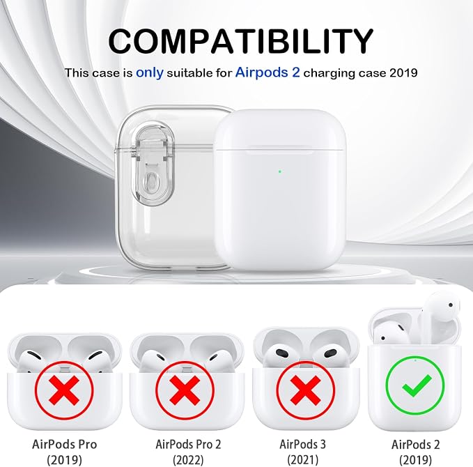 for Airpods 2nd Generation Case Cover with Secure Lock, Clear Soft TPU Transparent Military Grade Shockproof Protective Case with Cleaning Pen for Apple Airpods 2nd 2019, Clear White - Image 6