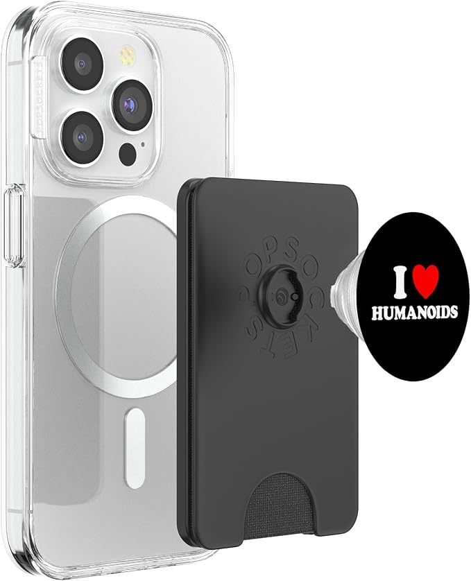Humanoid Heart Funny Cute Embodied AI Bot Robot Being Fan PopSockets PopWallet for MagSafe - Image 3