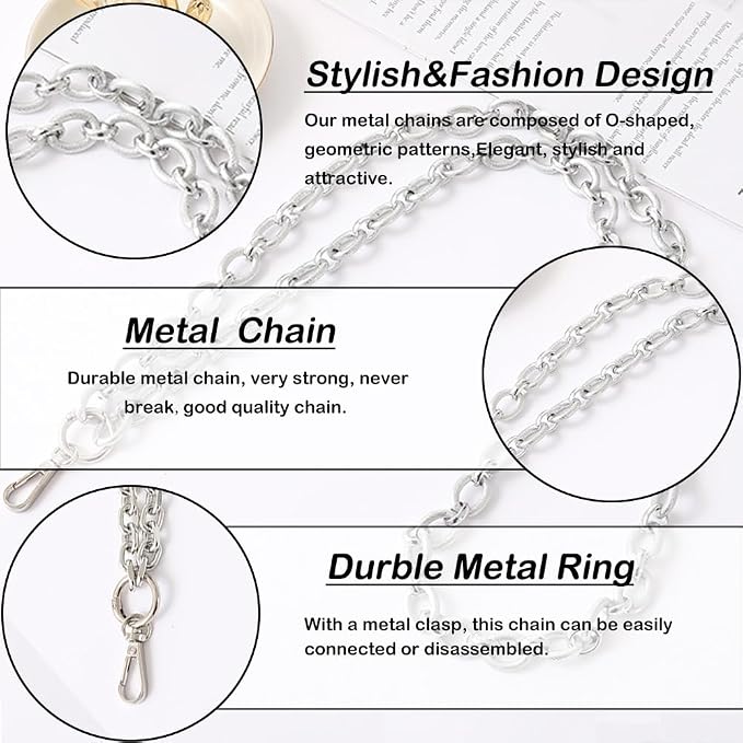 Crossbody Lanyard Strap, Universal Phone Chain Strap with Detachable Tether Tab, Durable Metal Strap Compatible with Most Phone Bags Purse - Image 2