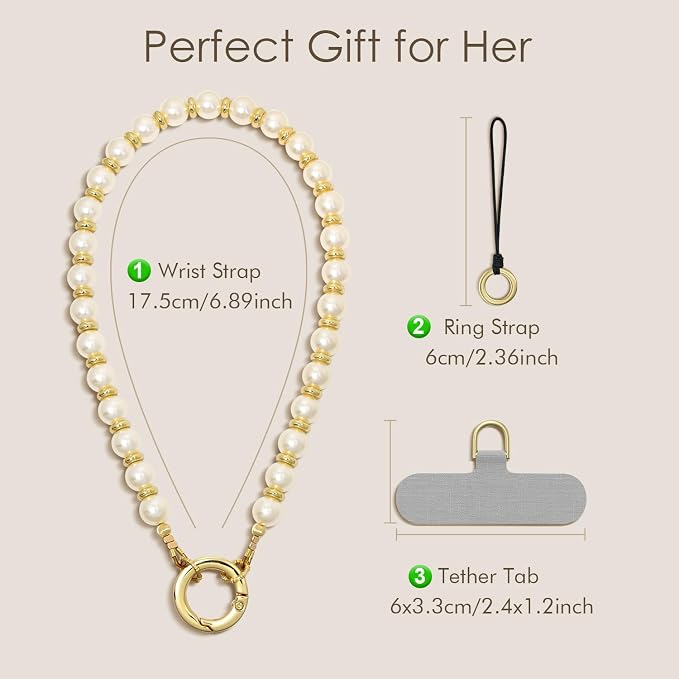 SURPHY Phone Charm, Handmade Beaded Phone Wrist Strap with Tether Tab | Phone Charm Strap, Phone Chain with Premium Metal Buckle, Wrist Strap Fits Cellphone Cases, Wallets, Bags, Keys - Image 5
