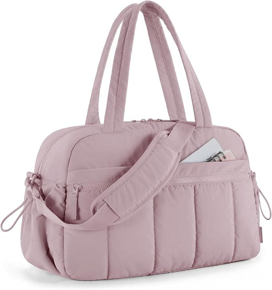 BAGSMART Duffle Bag for Travel, Gym Bag for Women, Weekender Carry on Bag | PVC Wet Pocket, Airline Approved Personal Carry-on Size, Fits Under-seat, One Bag for Gym, Travel, Hospital, Overnight by BAGSMART