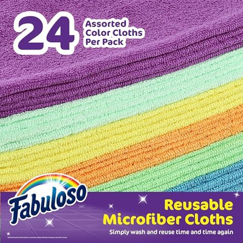 Fabuloso Microfiber Cleaning Cloths, Rainbow, 13x13 in, 24 Count (Pack of 10) - Image 2