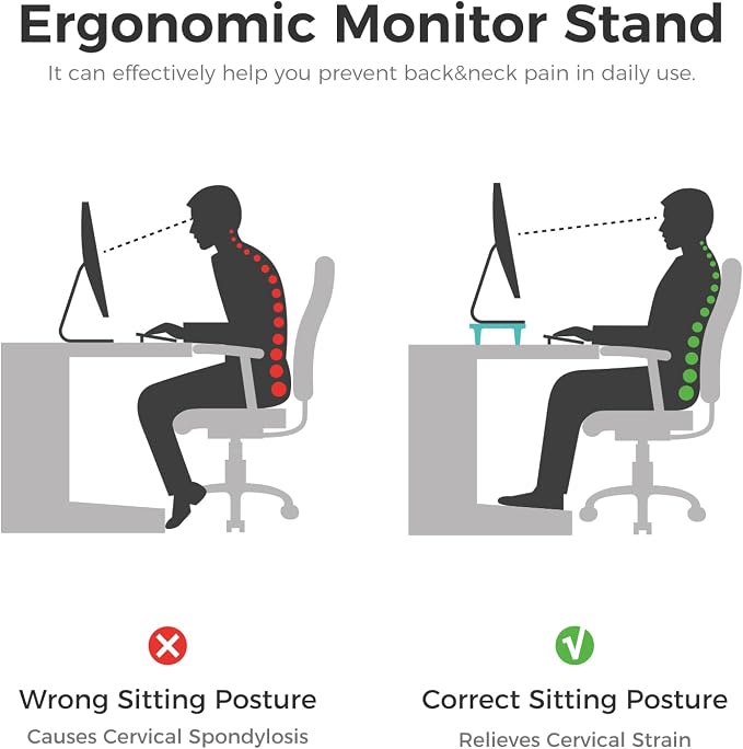loukin Dual Monitor Stand Riser for Desk, 43.6"*8.2"*3.2" Large Computer Stand for 2 Monitors, Laptop, Printer, Length and Angle Adjustable Computer Shelf, Home Office,Max 43.6" Length(Black) - Image 6
