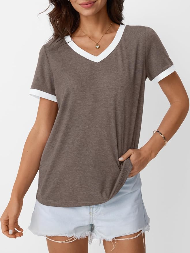 AUTOMET Womens Short Sleeve T-Shirts Summer Tops Casual Soft Tunic V Neck Basic Workout Clothes Spring Fashion Outfits 2026 - Image 2