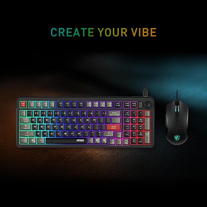 MSI Forge GK110 Combo US – Gaming RGB Keyboard & Mouse Set, 26-Key Anti-Ghosting, 12800 DPI Optical Sensor - Image 7