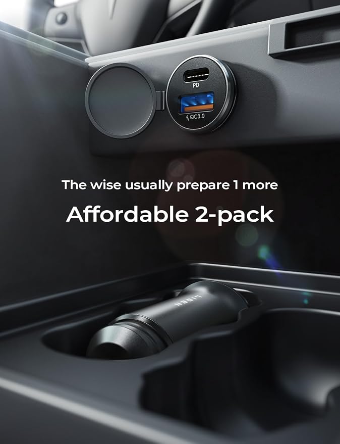 LISEN 54W Car Phone Charger USB C, Cigarette Lighter Adapter, Car Accessories for iPhone, USB C Car Charger Adapter USBC Type C 12v, Fit for iPhone 16, 15, 14, 13 Samsung Google iPad Android, Blue | Cigarette Lighter USB Charger, Car Accessories for Me... - Image 5