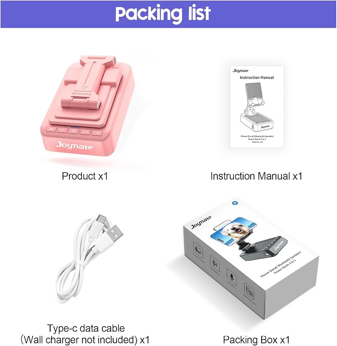 Gifts for Women Girls, Phone Stand with Bluetooth Speaker and Charging Function 360° Rotable Angle Adjustable Cell Phone Holder with HD Stereo Sound Fits All Phones,Tablet (Pink) - Image 7