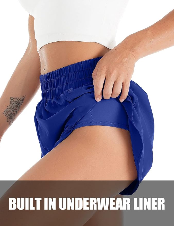 Blooming Jelly Women's Quick-Dry Running Shorts Workout Sport Layer Active Shorts with Pockets 1.75" - Image 2