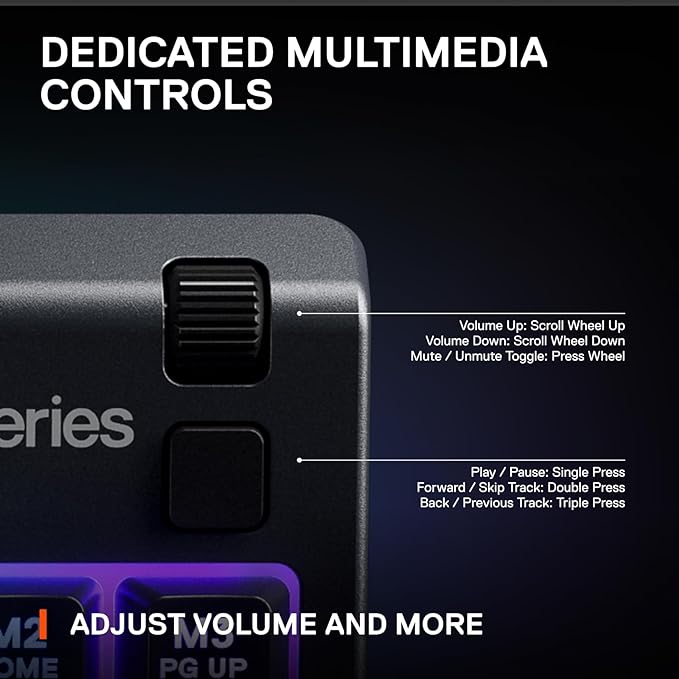 SteelSeries Apex 3 TKL RGB Gaming Keyboard – Tenkeyless Compact Form Factor - 8-Zone RGB Illumination – IP32 Water & Dust Resistant – Whisper Quiet Gaming Switch – Gaming Grade Anti-Ghosting,Black - Image 6