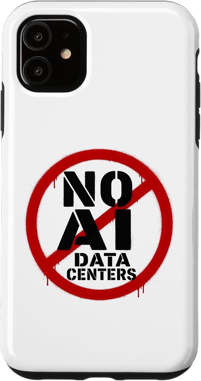 No AI Data Centers – Simple Minimal Spray Paint Style Text Case for iPhone 11 by Unknown