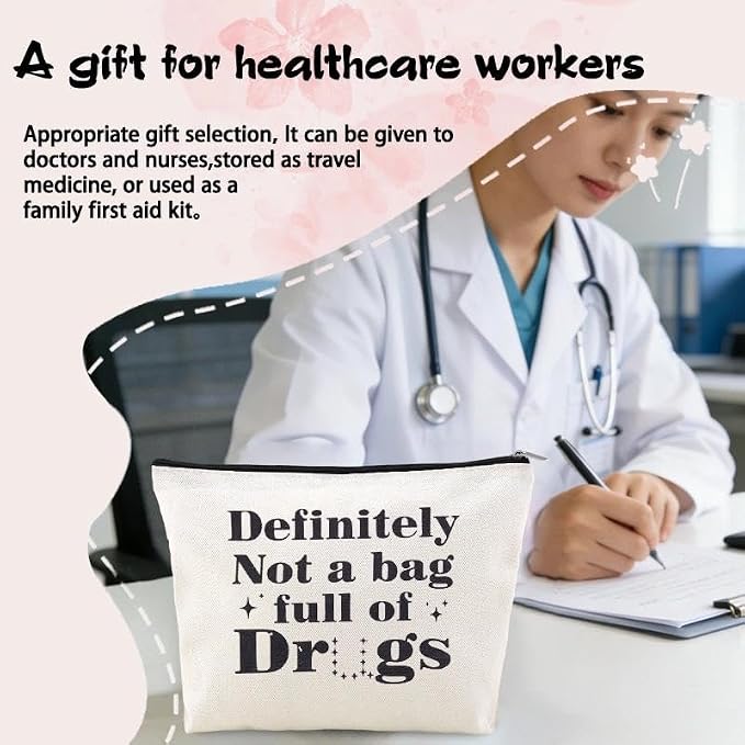 Drug Pouch Bag for Travel Small Medicine Pill Storage Bag Funny Emergency Pouch Medical Assistant Survival Bags Medication Bags for Camp Pharmacist Nurse Doctor Gifts Ideas for Women Men Med Pouches - Image 4