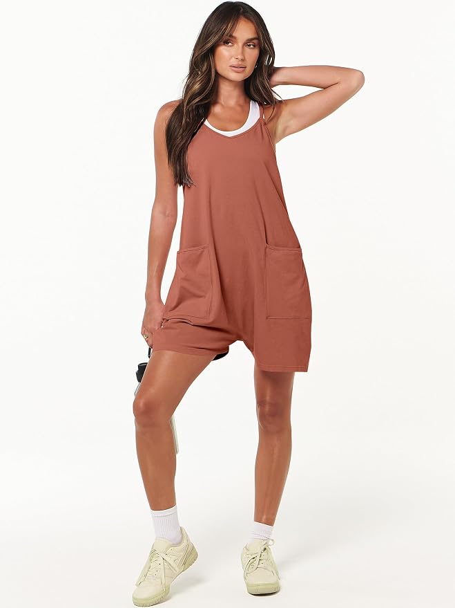 ANRABESS Womens Rompers Summer Casual Loose Sleeveless Overalls Spaghetti Strap Shorts Jumpsuit 2026 Beach Vacation Clothes - Image 3