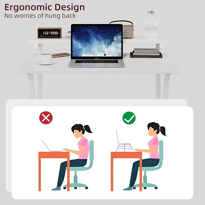 COTUBLR Small Desk, 27.5 Inch Small Computer Desk for Small Spaces, Computer Desk with Adjustable Monitor Stand, Compact Desk with Storage, Tiny Desk Study Desk for Bedroom Home Office, White - Image 7