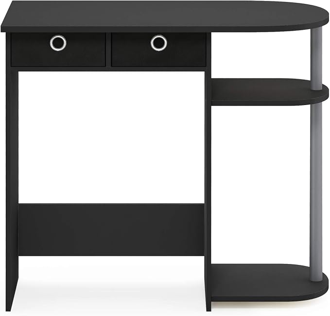 Furinno Go Green 32-Inch Computer Desk, Office Desk with 2 Side Shelves and Storage Bins, Rectangular Home Office Desk, Gaming Desk for Home Office, Bedroom, Study Room, Classic Black - Image 8