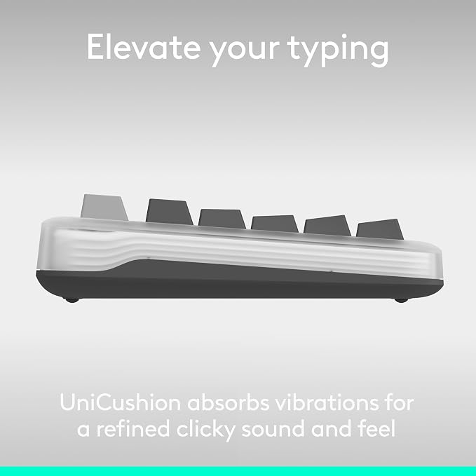 Logitech Alto Keys K98M Wireless Mechanical Gasket Keyboard - Off White | Customizable, clicky, vibration absorbing gasket, white backlit keys, Bluetooth, USB-C charging, for PC, Mac, Laptops - Image 2