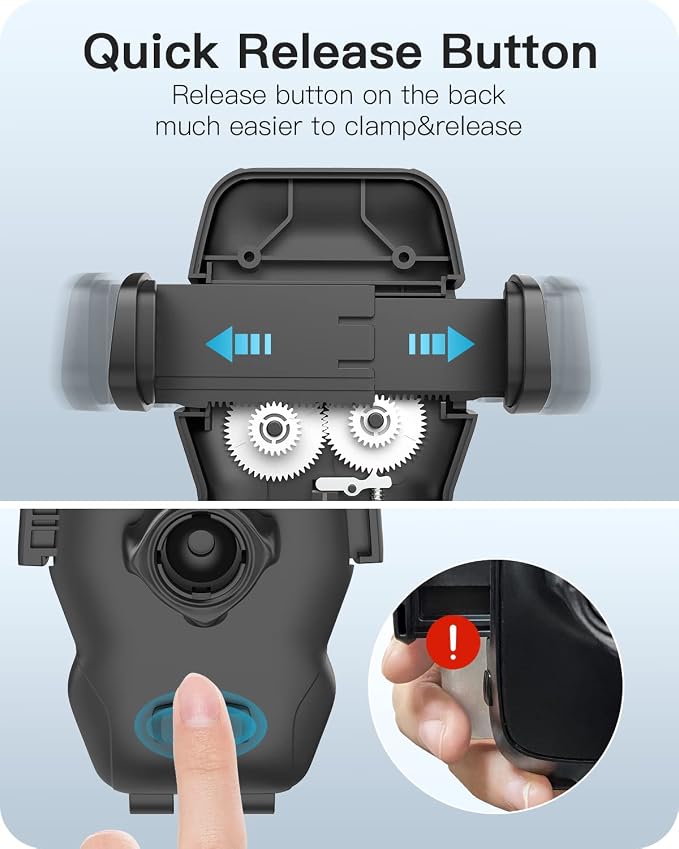 APPS2Car 13" Gooseneck Phone Mount for Car Windshield Dashboard Vent, Cell Phone Holder for Car Truck with Strong Suction Cup, Anti-Shake Stabilizer, One-Hand Operation, Fits Most Smartphones - Image 3