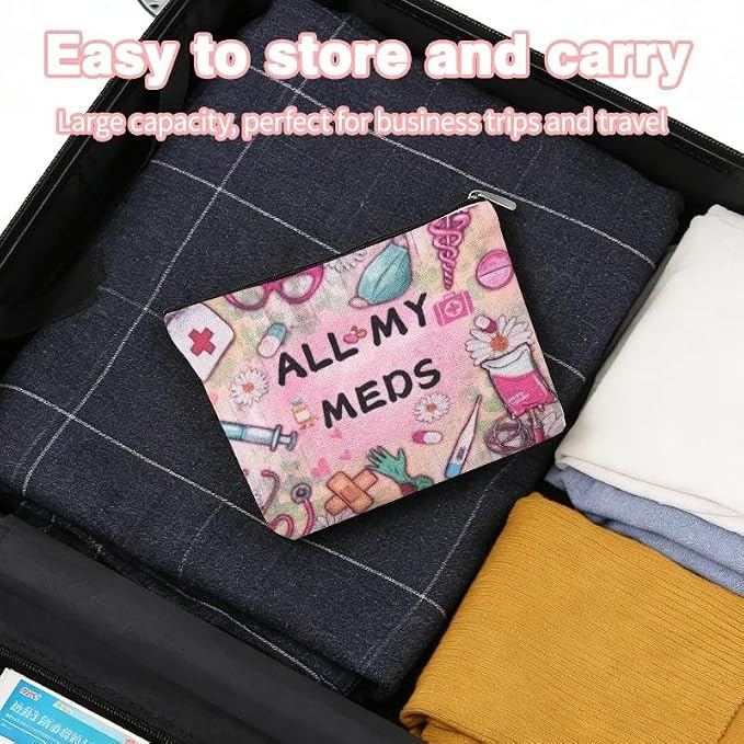 Small Nurse Medical Supply Pouch Bag Emergency Medicine Physician Bag Gifts Pharmacist Doctor Graduates Accessories Family Patient Medication Organizer Nursing School Makeup Bags Survival Med Pouch - Image 5