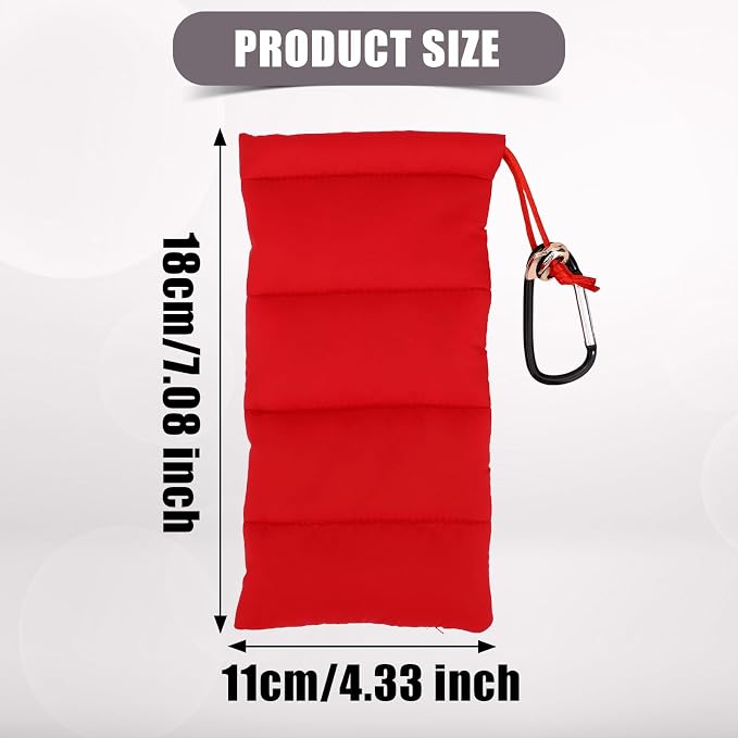 Lyreh Thermal Phone Pouch, Down Cotton Warm Phone Case Cover Bags with Buckle Prevents Freezing & Overheating Protector Cellphone Pouch Ideal for Outdoor Camping Hiking Skiing (Red) - Image 2