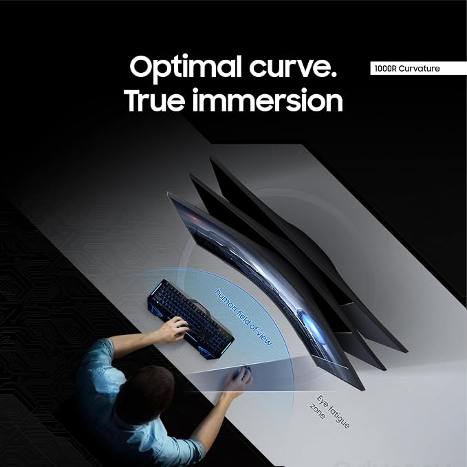 Samsung 34' Odyssey G5 Ultra-Wide Gaming Monitor with 1000R Curved Screen | 165Hz, 1ms, FreeSync Premium, Large Display, Eye Comfort, Multiple Ports, WQHD (LC34G55TWWNXZA) - Image 5