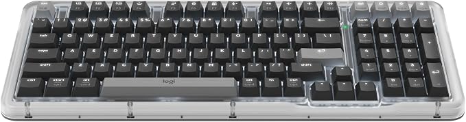 Logitech Alto Keys K98M Wireless Mechanical Gasket Keyboard - Graphite | Customizable, clicky, vibration absorbing gasket, white backlit keys, Bluetooth, USB-C charging, for PC, Mac, Laptops by Unknown