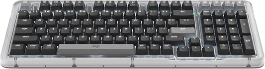 Logitech Alto Keys K98M Wireless Mechanical Gasket Keyboard - Graphite | Customizable, clicky, vibration absorbing gasket, white backlit keys, Bluetooth, USB-C charging, for PC, Mac, Laptops by Unknown