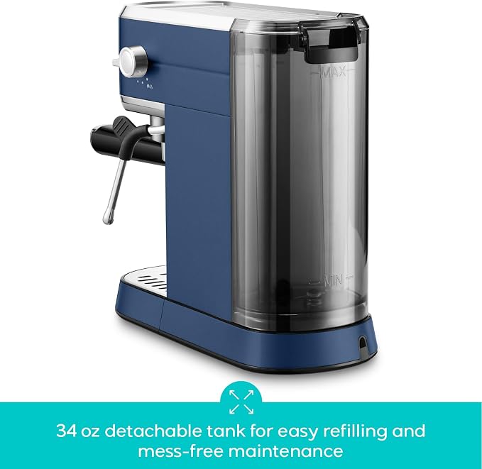 CASABREWS CM5418 Espresso Machine, Espresso Coffee Maker with Steam Wand | Stainless Steel, 20-Bar Pump, Built-in Pressure Gauge, Powerful Steam Wand for Cappuccino Latte for Home, 34oz Water Tank - Image 5