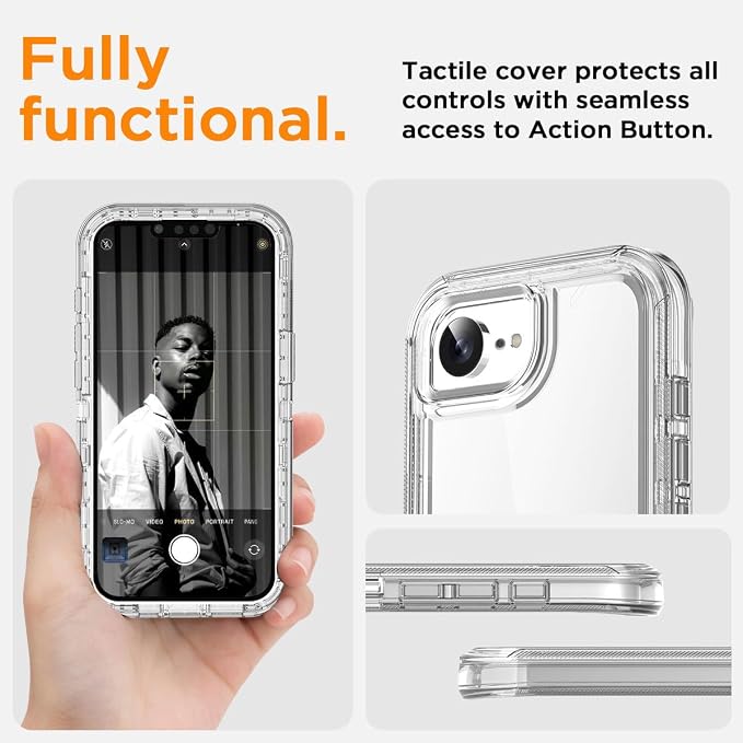 AICase for iphone 17e Case/iphone 16e Case Clear 2026 3 in 1 Heavy Duty Drop Protection Full Body Rugged Shockproof/Dust Proof 3-Layer Military Protective Tough Durable Cover for iphone 17E/16E 6.1"_1 - Image 5