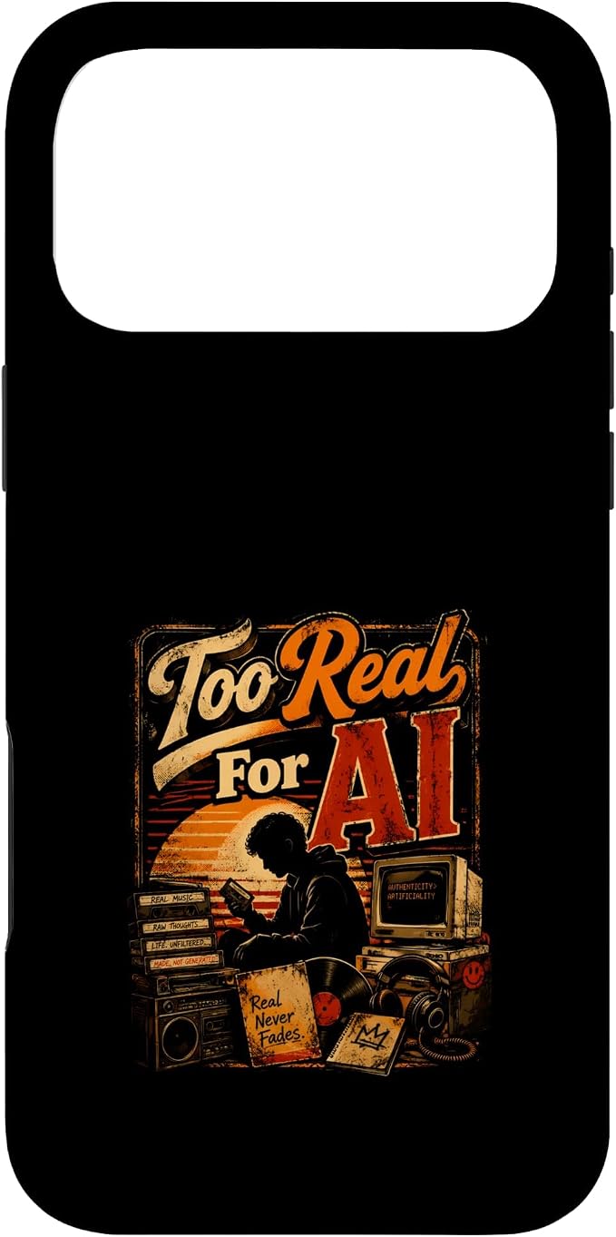 Too Real for AI - Authentic Music Lovers Case for iPhone 17 Pro Max by Unknown