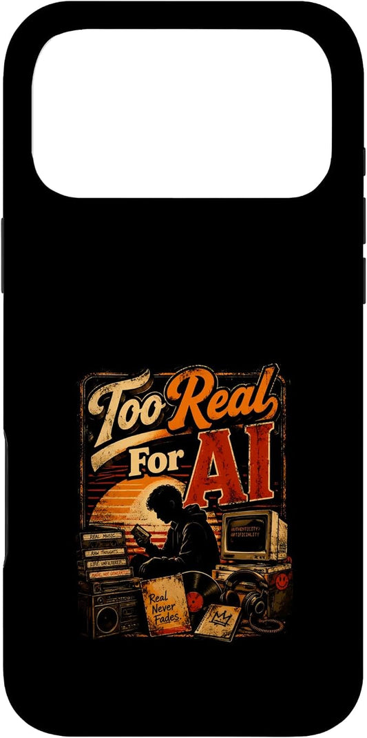 Too Real for AI - Authentic Music Lovers Case for iPhone 17 Pro Max by Unknown