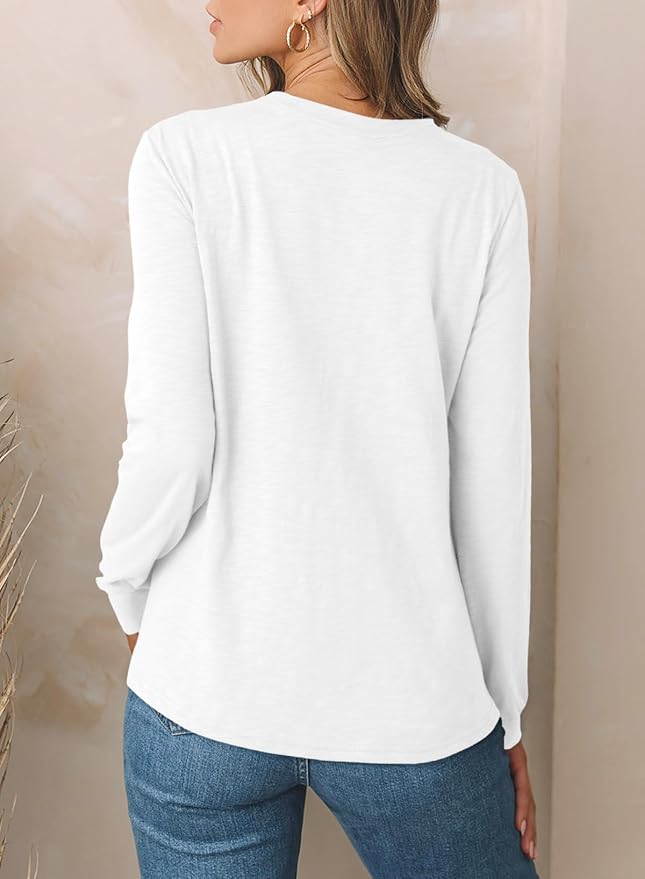 EVALESS Womens Crewneck Long Sleeve Tops Casual Polka Dots Tops Fall 2026 Tshirts Shirts - Image 4