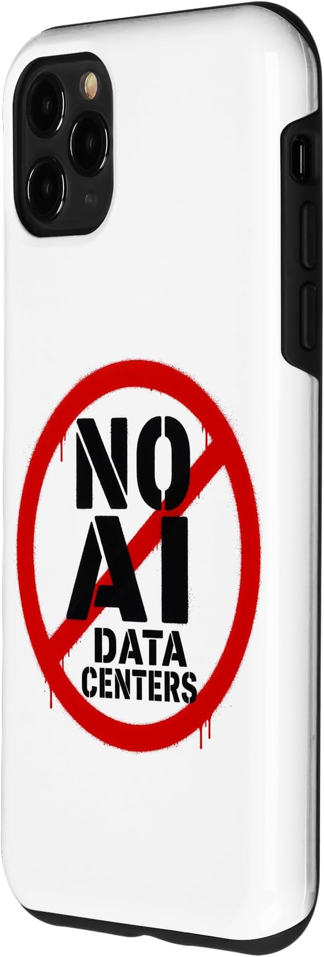 No AI Data Centers – Simple Minimal Spray Paint Style Text Case for iPhone 11 Pro Max - Image 2