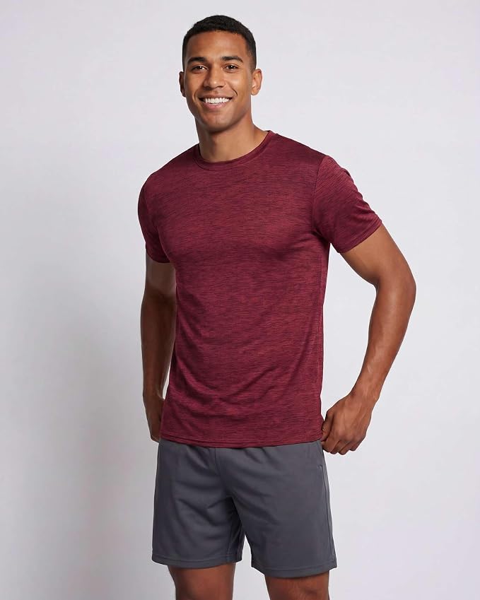 5 Pack Men's Dry Fit Short Sleeve T-Shirt Gym Workout Athletic Running Tee | Cooling, Moisture-Wicking, Crew Neck, Quick-Dry, Breathable, Active, Exercise, Fitness, Basketball, Cycling, Hiking, Tennis - Image 2