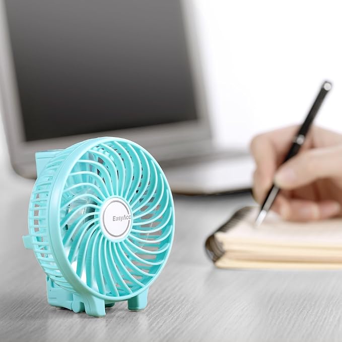 EasyAcc Mini Handheld Fan, USB Desk Fan Small Personal Portable Stroller Table Fan with Rechargeable Battery Operated Cooling Folding Electric Fan 3-10H Working Hours for Travel Office Outdoor - Image 6