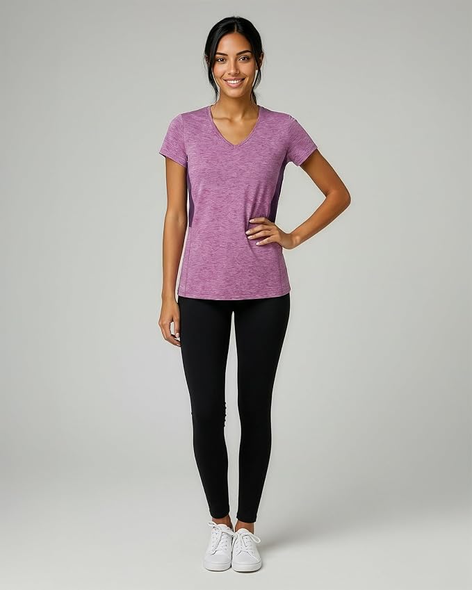 5 Pack Women's Dry Fit V Neck Workout Tops T Shirts Athletic Gym Yoga Tees | Available In Plus Size, Cooling Moisture-Wicking, Short Sleeve, Quick-Dry, Fitness, Stretch, Exercise, Running, Hiking - Image 7